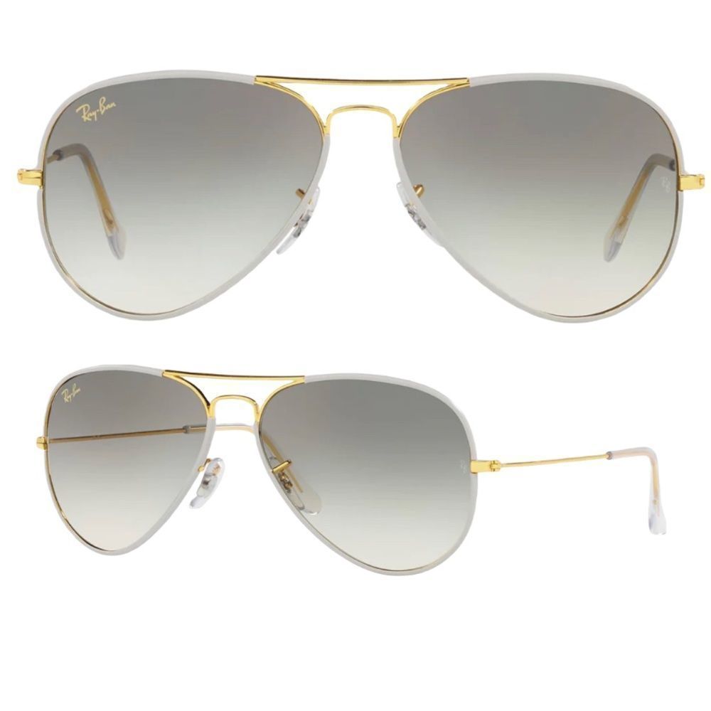Ray-Ban Gold Frame Gradient Gray Aviator Sunglasses